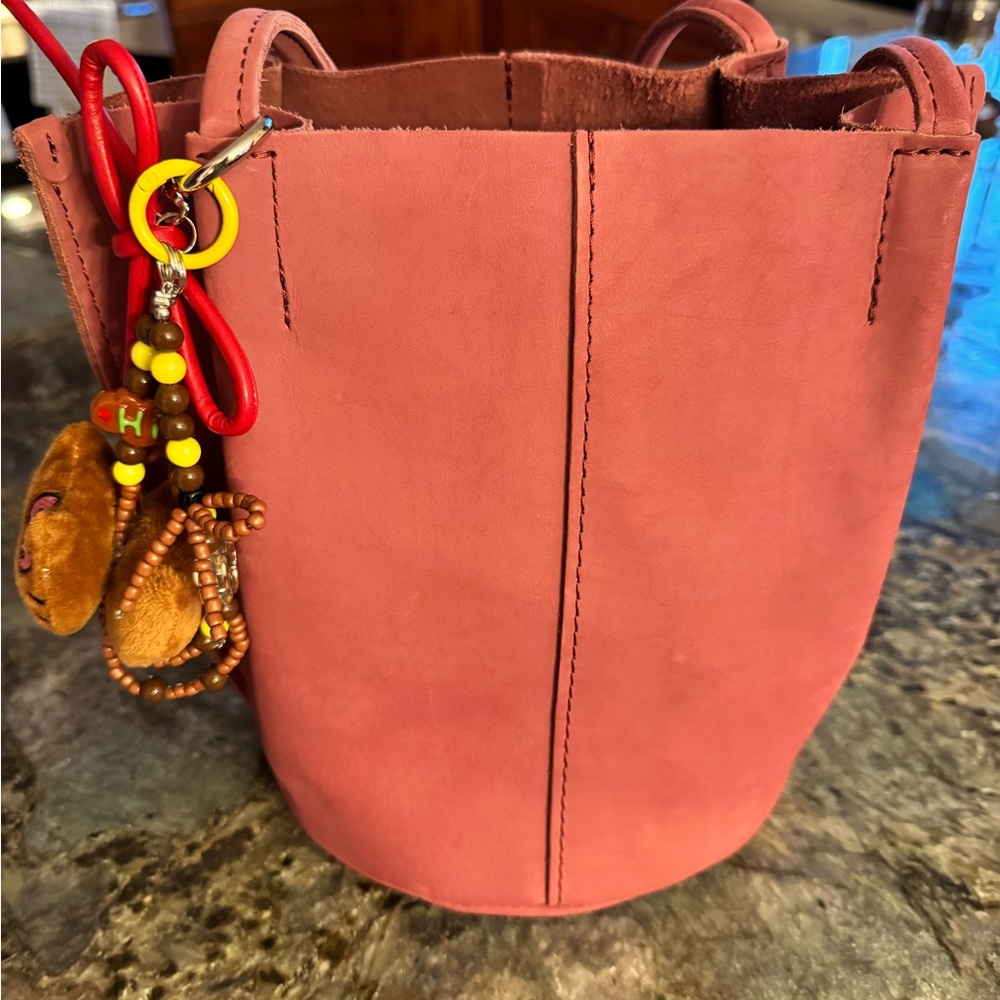 Portland Leather Goods Devan Bucket Tote - Classic size - Foxglove color